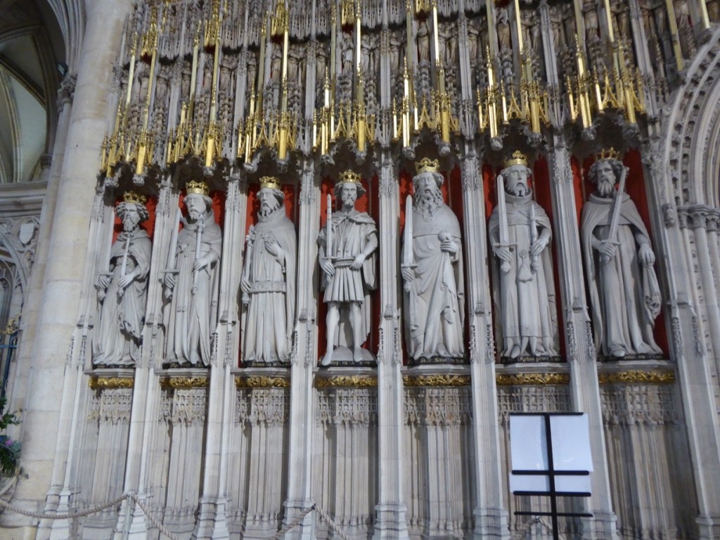 Part of York Minster's statues of kings - with William the Conqueror on the far left and King John on the far right. (Gareth Russell's collection)